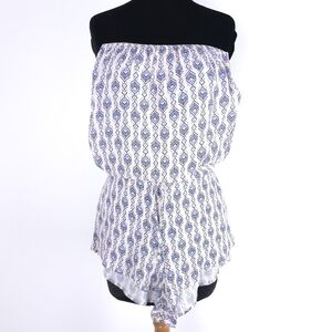 Eberjey Romper in Strapless Silhouette elastic top hem/ drawstring waist S/M